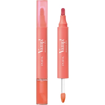 PUPA Pupa Vamp! Молив и гланц за устни 2 в 1, 008 Orange Sorbet, 4 ml