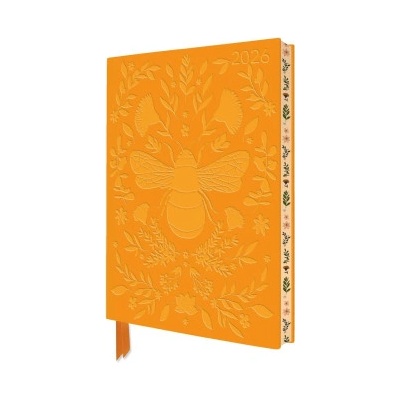 Flame Tree Publishing Jade Mosinski: Bee 2026 Artisan Art Vegan Leather Diary Planner - Page to View with Notes | Flame Tree Publishing