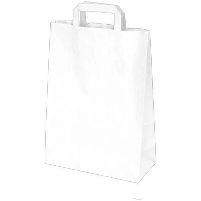 Papierová taška 22+10 x 28 cm biela, 50 ks