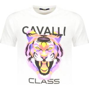 Cavalli class Тениска с къс ръкав за мъже cavalli class, Размер 2xl, Цвят Бял (txt60fjd060_bi00533)