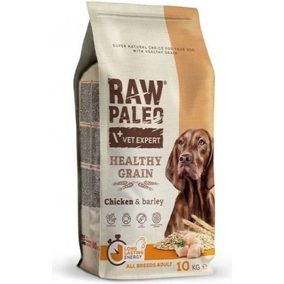 VetExpert Raw Paleo Healthy Grain Adult Chicken - пълноценна и балансирана суха храна за пораснали кучета от всички породи с пилешко месо и ечемик, 10 кг, Vet Expert - Полша
