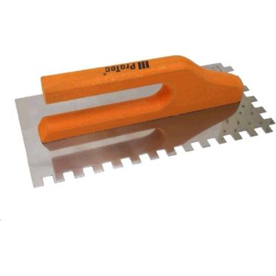 Hladítko ProTec, nerez, zub 6 mm, 280 x 130 mm, dřevěná rukojeť