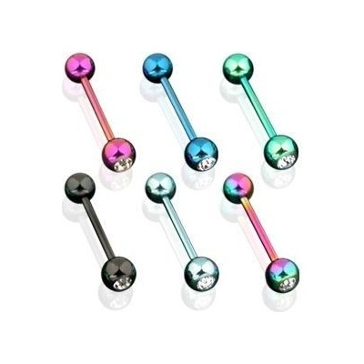 Šperky4U piercing do jazyka se zirkonem PJ01068-LB