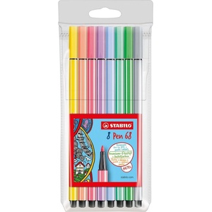 STABILO Комплект флумастери, Stabilo, Pen 68 Pastel ST68/8-01, 8 цвята (ST68/8-01)