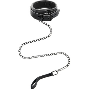 Fetish Submissive Collar & Leash Vegan Leather