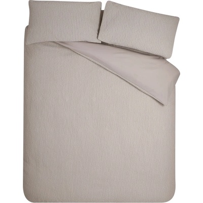 Catherine Lansfield Светлокафяво двойно крепово спално бельо 200x200 cm Crinkle Seersucker - Catherine Lansfield (BD/60653/W/DQS/NT)