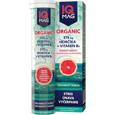 IQ Mag ORGANIC Mg+B6 šumivé tablety 13 tabliet
