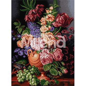 Milena Style Натюрморт с божури - гоблен със схема конци dmc 1: 1