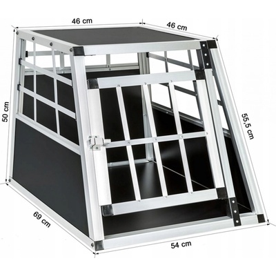 Tectake Přepravní box pro psa s rovnou zadní stěnou 54 x 69 x 50 cm