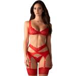 Obsessive Cupide Desir 3-pcs Set Red L/XL