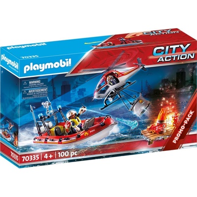 Playmobil 70335 Hasiči s člunem a helikoptérou