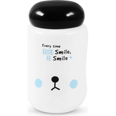 Mingyi 71590-A Keramický hrnek s víkem Cute bílý 300 ml