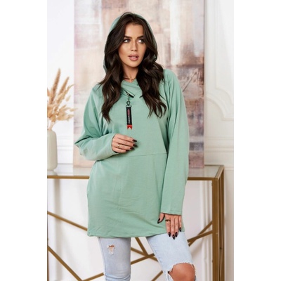 Fashionweek Mikina s kapucňou Oversized bavlnená K0160 mentolová