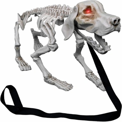 Halloween štěkající kostra psa, 32 cm