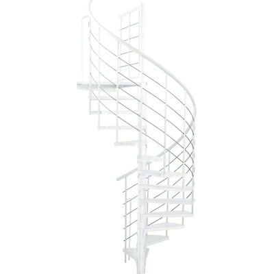 Minka STAIRS Vonkajšie točité schodisko Rondo Spino Zink Color biele pr. 140 cm