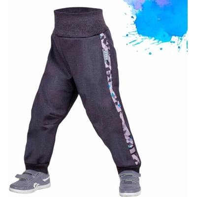 Unuo Batolecí softshellové kalhoty s fleecem Street Žíhaná antracitová Metricon Kluk