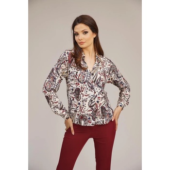 Image 1 of Radek's Collection Дамска риза цвят екрю на цветни мотиви Radeks