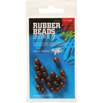 Giants Fishing Gumové guličky Rubber Beads Transparent Brown 5 mm 20 ks