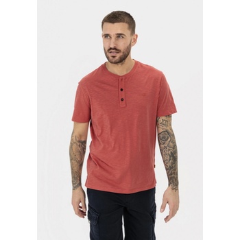 Camel Active tričko HENLEY 1/2 ARM FADED RED