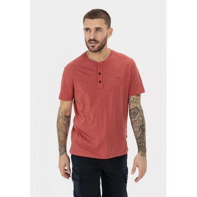 Camel Active tričko HENLEY 1/2 ARM FADED RED