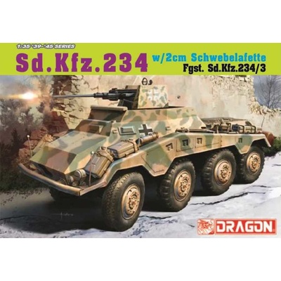 DRAGON Model Kit military 6969 Sd.Kfz. 234/3 w/2cm Schwebelafette 2cm 1:35