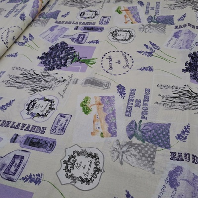 Pro útulný domov bavlněná látka LEVANDULE PROVENCE