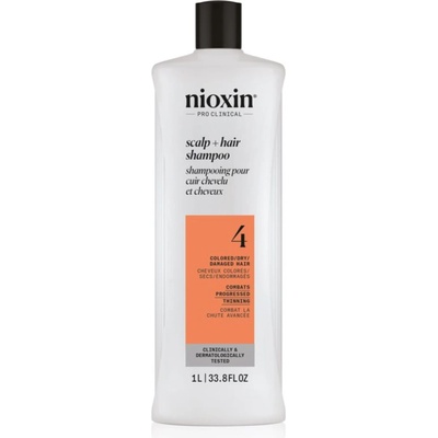 Nioxin System 4 Scalp + Hair Shampoo нежен шампоан за боядисана и увредена коса 1000ml