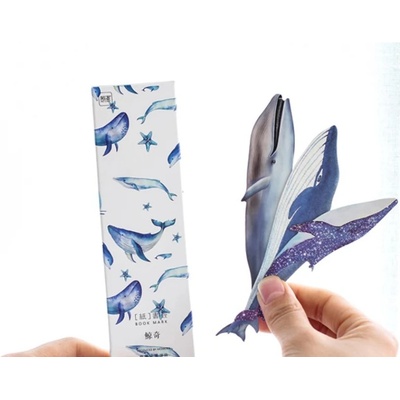 Papírová záložka, scrapbook výřez Velryba