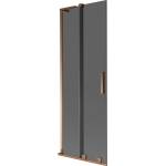 Mexen Velar L вана екран 2-крилен плъзгащ 70 x 150 cm, графит, розово злато - 896-070-003-41-60 (896-070-003-41-60)
