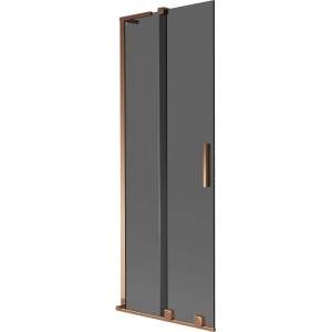 Mexen Velar L вана екран 2-крилен плъзгащ 70 x 150 cm, графит, розово злато - 896-070-003-41-60 (896-070-003-41-60)