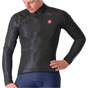 Castelli Мъжко водоустойчиво яке за колоездене Castelli Squall Shell Jacket Cycling jacket - Light Black / Silver Gray - размер XL (051-1213-0213)