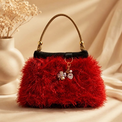 Maliso Stylová party kabelka handmade Červený glamour doplněk na večer červená