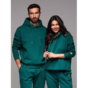 Ombre Clothing Унисекс суитшърт с джобове и качулка - тъмнозелен Ombre Clothing | Cheren | МЪЖЕ | XS-S