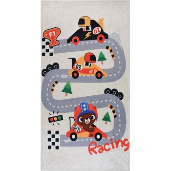 Vitaus Детско килимче за игра подходящо за пране в цвят слонова кост 80x120 cm Race Time - Vitaus (KRN-KID-2010-80x120)