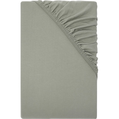 Livarno Žerzejové napínací prostěradlo zelená/šedá 90-100x200