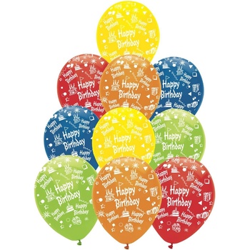 Image 1 of Globos Festival БАЛОНИ 10 БР. 12" - 30 СМ ПРИНТ happy birthday