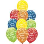 Globos Festival БАЛОНИ 10 БР. 12" - 30 СМ ПРИНТ happy birthday