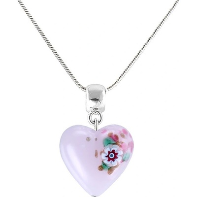 Lampglas Hravý pink flower s unikátní kresbou v perle NLH11