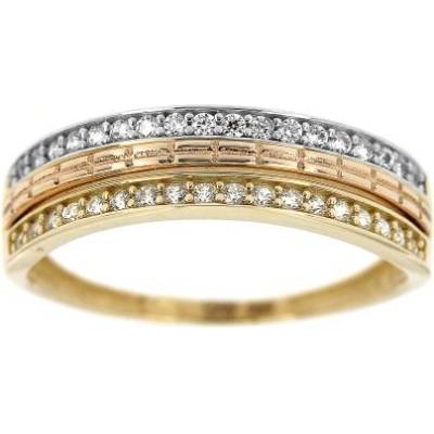 Zlatnictví U Kostela Zlatý tříbarevný prsten 6975