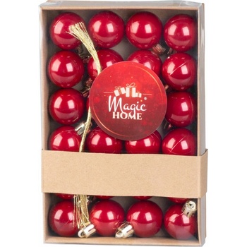 MagicHome Gule 24 ks sada červené na vianočný stromček 3 cm