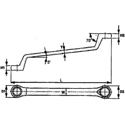 Teng Tools očkový klíč vyhnutý 24x27mm TT 111961009