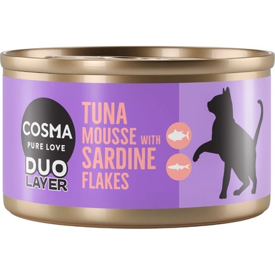 Cosma Duo Layer tuniaková pena s kúskami sardiniek 6 x 70 g