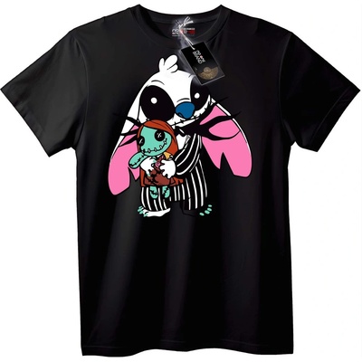 NOONEBRAND Тениска Jack Skellington и Зелен Приятел - 2XL, White