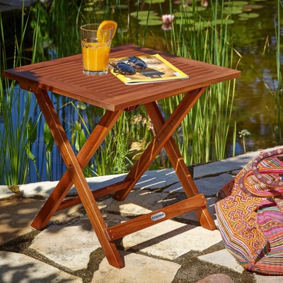Casaria 105897 Alek z akátového dřeva 70x70x73cm – Zboží Dáma