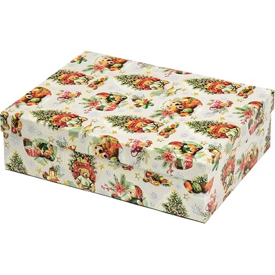 ARGUS Darčeková krabica vianočný papier - Zlatý retriever 25381173