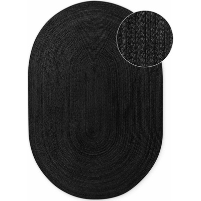 Hanse Home Черен двустранен ръчно изработен ютен килим 160x230 cm Braided - Hanse Home (106322-160x230 Oval)