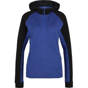 Stoic Дамски вълнен пуловер Stoic Women's Merino260 StadjanSt. 3/4 Zip w. Hood Merino hoodie - Black / Twilight Blue Melange - размер 3XL (105-3861-0517)