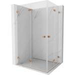 Mexen Lunar-F Duo сгъваема душ кабина 100 x 75 см, прозрачна, четкана мед - 836-100L-075P-65-00 (836-100L-075P-65-00)