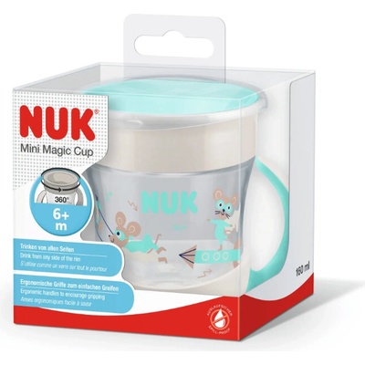 NUK Evolution Mini Magic Cup Myš dětský nepropustný hrneček 160 ml