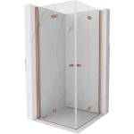 Mexen Mist-F Duo сгъваема душ кабина 75 x 75 см, прозрачна, четкана мед - 8A6-075L-075P-65-00 (8A6-075L-075P-65-00)